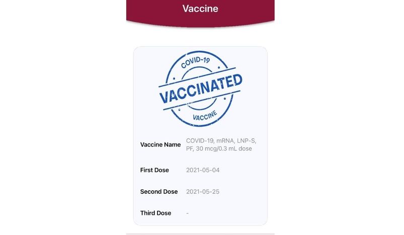 Important Update in Ehteraz regarding third vaccine dose information